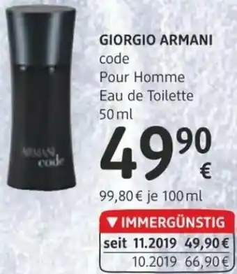 dm Giorgio Armani Code 50 ml Angebot