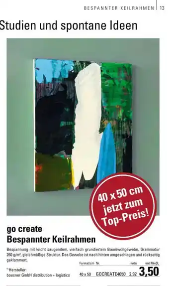 Go create bespannter keilrahmen