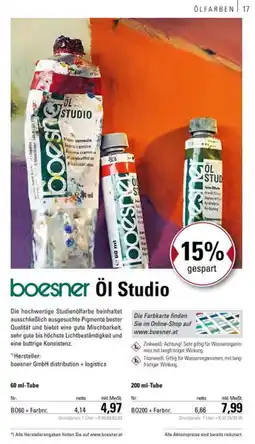 boesner Ol studio Angebot