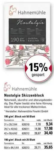 boesner Nostalgie Skizzenblock Angebot