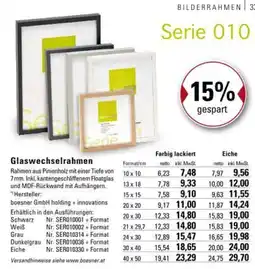 boesner Glaswechselrahmen Angebot