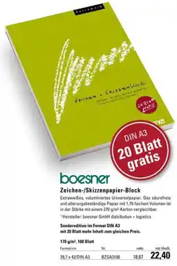 boesner Zeichen Skizzenpapier-Block Angebot