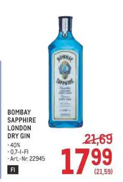 Metro Bombay Sapphire London Dry Gin Angebot