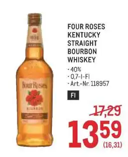 Metro Four Roses Kentucky Straight Bourbon Whiskey Angebot