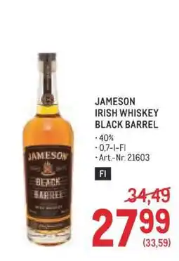 Metro Jameson Irish Whiskey Black Barrel Angebot