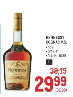 Metro Hennessy Cognac V.S Angebot