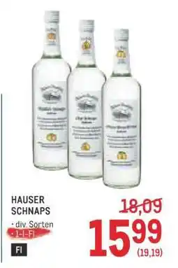 Metro Hauser Schnaps Angebot