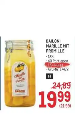 Metro Bailoni Marille mit Promille Angebot