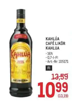 Metro KAHLÚA CAFÉ LIKÖR KAHLUA Angebot