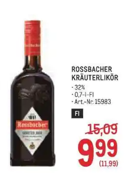 Metro Rossbacher Kräuterlikör Angebot