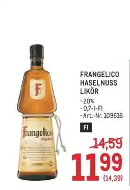 Metro Frangelico Haselnuss Likör Angebot