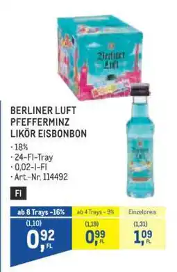 Metro Berliner Luft Pfefferminz Likör Eisbonbon Angebot