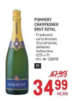 Metro Pommery Champagner Brut Royal Angebot