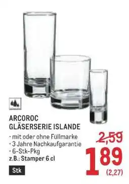 Metro ARCOROC GLÄSER SERIE ISLANDE Angebot