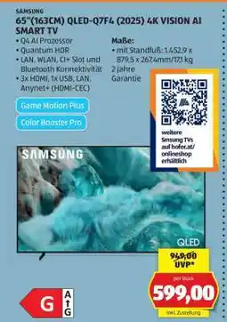 Hofer 65“(163CM) QLED-Q7F4 (2025) 4K VISION AI SMART TV Angebot