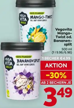 Billa Vegavita Mango- Twist od. Bananen- split Angebot