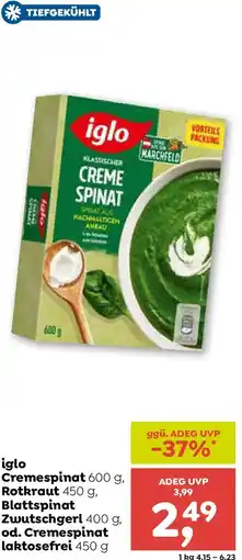 ADEG Cremespinat, Rotkraut, Blattspinat Zwutschgerl, od. Cremespinat laktosefrei Angebot