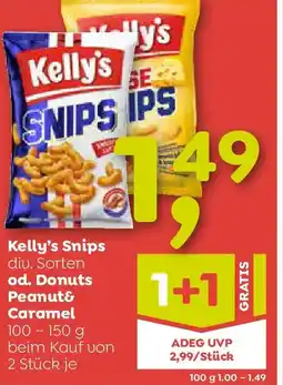 ADEG Kelly's Snips od. Donuts Peanut& Caramel Angebot