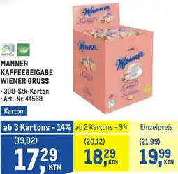 Metro Manner kaffeebeigabe wiener gruss Angebot