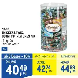 Metro Mars snickers,twix, bounty miniatures mix Angebot