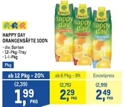 Metro Happy day orangensäfte 100% Angebot