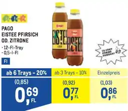 Metro Pago eistee pfirsich od. zitrone Angebot