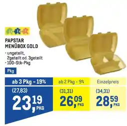 Metro Papstar menübox gold Angebot