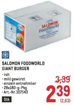 Metro Salomon foodworld giant burger Angebot