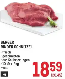 Metro Berger rinder schnitzel Angebot