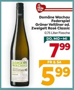Billa Domäne Wachau Federspiel Grüner Veltliner od. Zweigelt Rosé Classic Angebot