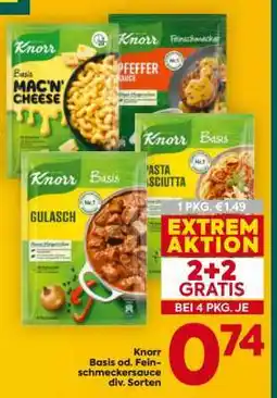 Billa Knorr Basis od. Feinschmeckersauce div. Sorten Angebot