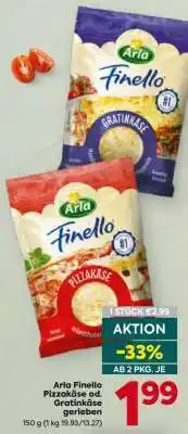 Billa Arla Finello Pizzakäse od. Gratinkäse gerieben Angebot
