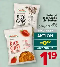 Billa Kotányi Rice Chips div. Sorten Angebot