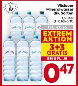 Billa Vöslauer Mineralwasser div. Sorten Angebot