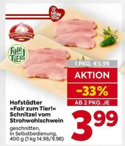 Billa Hofstädter Fair zum Tier! Schnitzel vom Strohwohlschwein Angebot