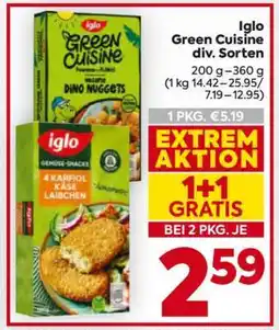 Billa Iglo Green Cuisine div. Sorten Angebot