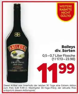 Billa Baileys div. Sorten Angebot