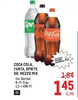 Metro COCA COLA, FANTA, SPRITE OD. MEZZO MIX Angebot