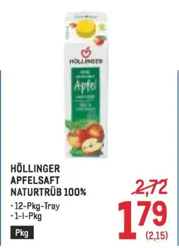 Metro HÖLLINGER APFELSAFT NATURTRÜB Angebot