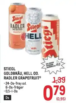 Metro STIEGL GOLDBRÄU, HELL OD. RADLER GRAPEFRUIT Angebot