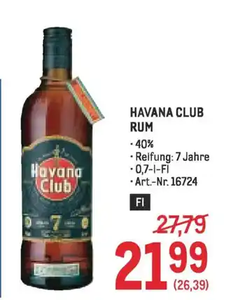 Metro HAVANA CLUB RUM Angebot