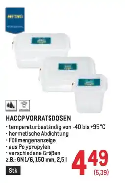 Metro HACCP VORRATSDOSEN Angebot