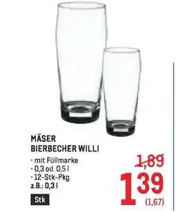 Metro MÄSER BIERBECHER WILLI Angebot