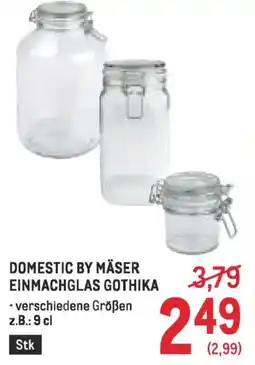 Metro DOMESTIC BY MÄSER EINMACHGLAS GOTHIKA Angebot