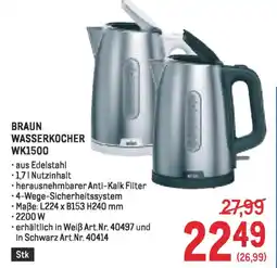 Metro BRAUN WASSERKOCHER WK1500 Angebot