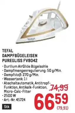 Metro Tefal dampfbügeleisen puregliss fv8042 Angebot