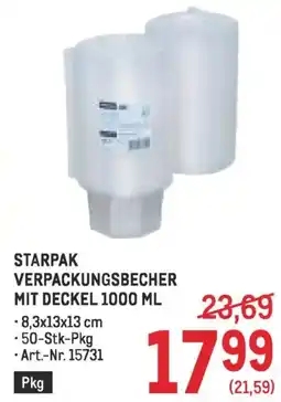 Metro Starpak verpackungsbecher mit deckel Angebot