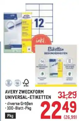 Metro Avery zweckform universal-etiketten Angebot