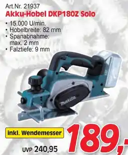 Zgonc Akku-Hobel DKP180Z Solo Angebot
