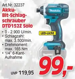 Zgonc Akku- Bit-Schlag schrauber DTD152Z Solo Angebot